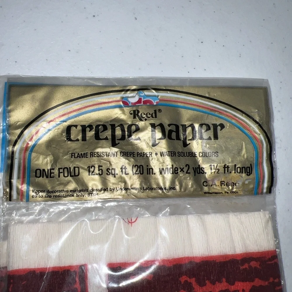 Reed's Velvetex Crepe Paper Brick Pattern NOS Flame Resistant Lot Of 2